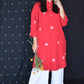 Red jamdani Antifit Polka dot kurta