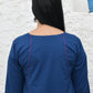 Midnight blue A line cotton kurta with panels