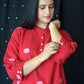 Red jamdani Antifit Polka dot kurta