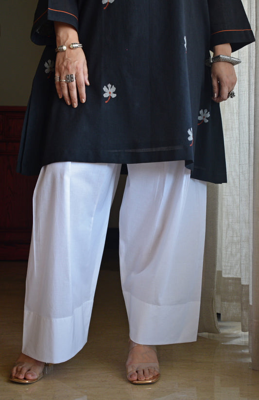 Sunkissed White Pleated Wide Legged Pyjama