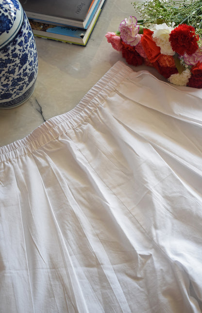 Sunkissed White Pleated Wide Legged Pyjama