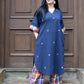 Navy blue Chowmukh Kala Cotton Choga and pants