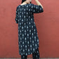 Black ikat straight fit trousers