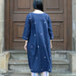 Navy blue kala cotton kurta with side gathers