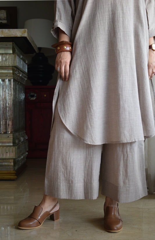 Light Brown Checks Wide legged Pyjama
