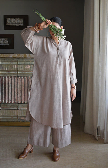 Light Brown Checks Wide legged Pyjama