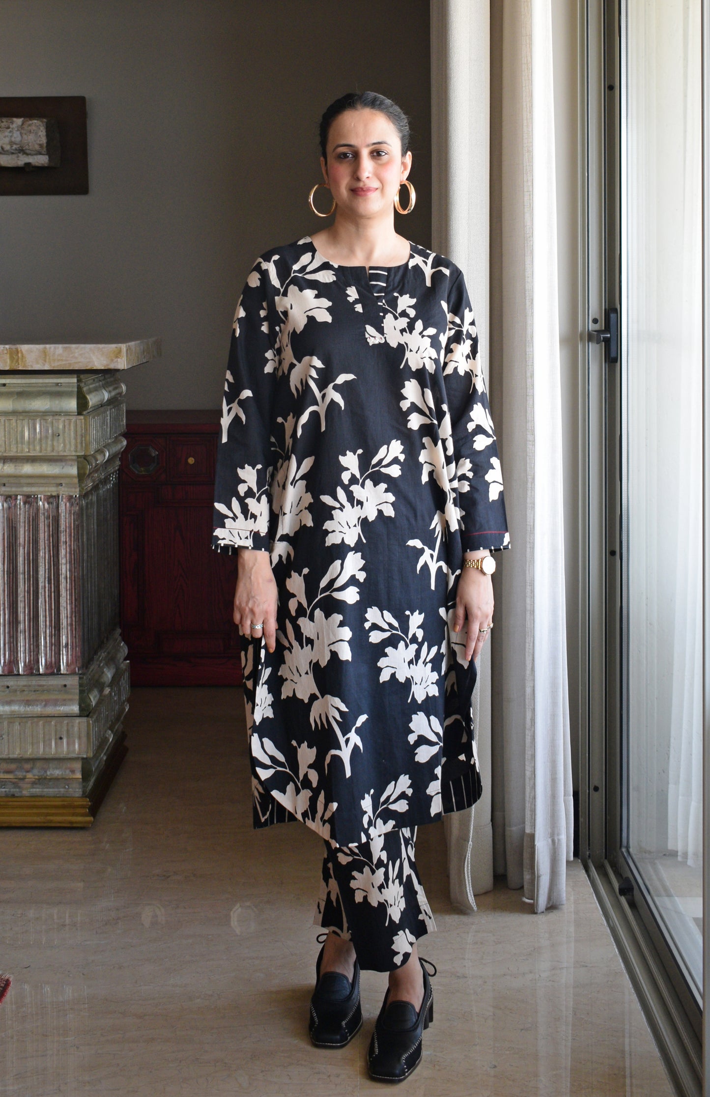 Black Floral Co-Ord Set