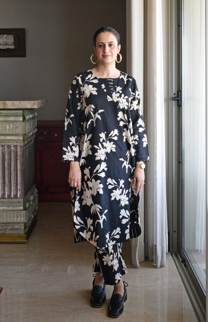 Black Floral Co-Ord Set