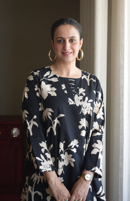 Black Floral Co-Ord Set