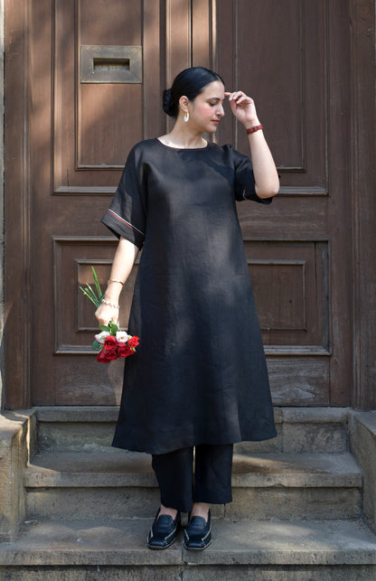Ink Black Linen Co-ord Set