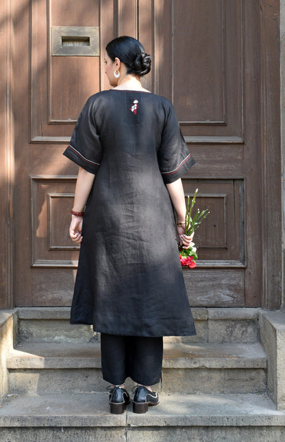 Ink Black Linen Co-ord Set
