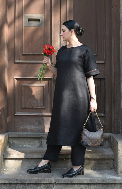 Ink Black Linen Co-ord Set