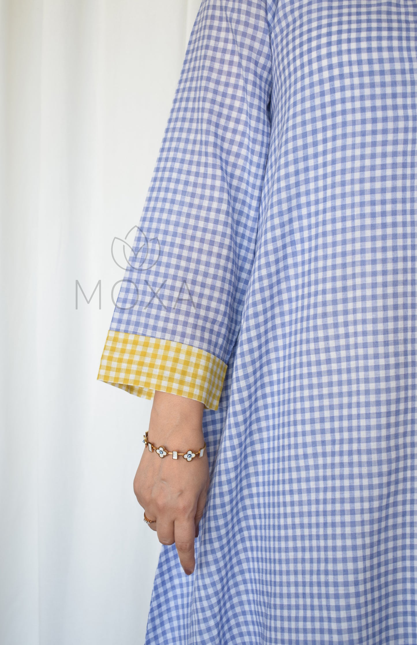 Love-in-a-Mist Handloom Checks Kurta Set