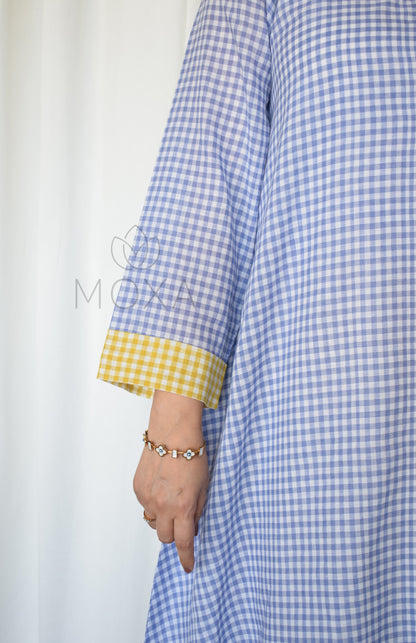 Love-in-a-Mist Handloom Checks Kurta Set