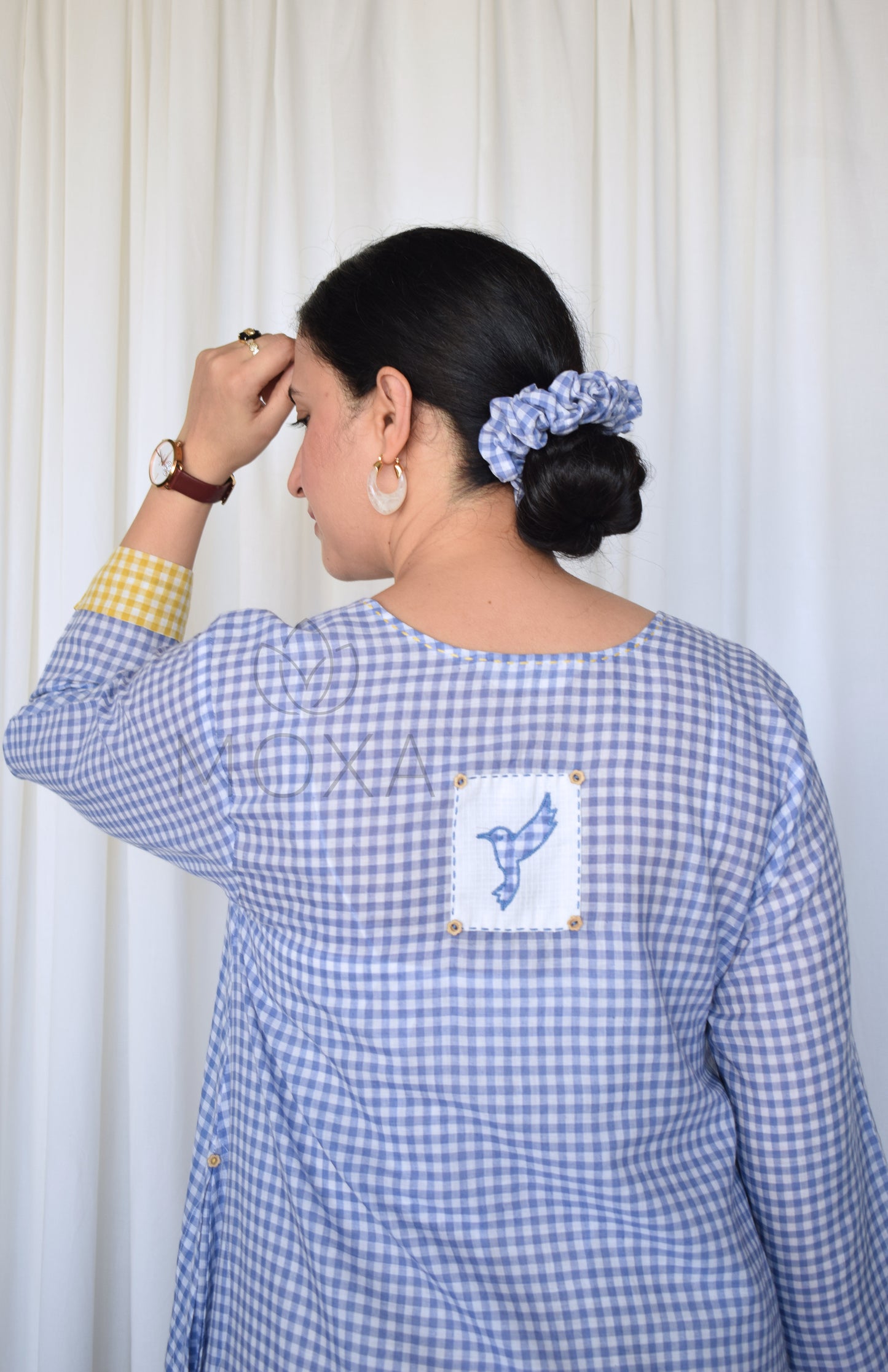 Love-in-a-Mist Handloom Checks Kurta Set