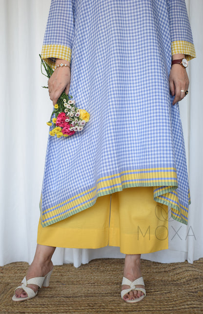 Love-in-a-Mist Handloom Checks Kurta Set