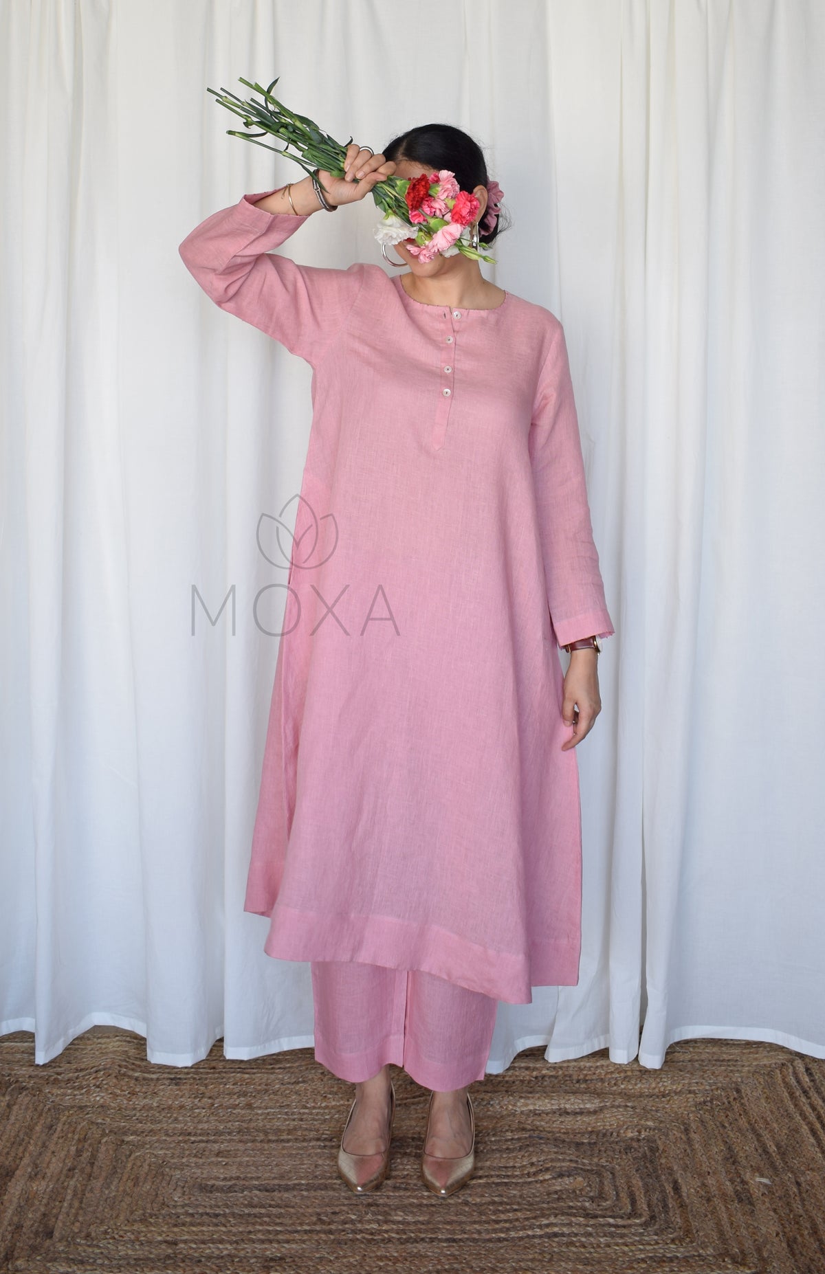 Blush Pink Linen Co-Ord Set