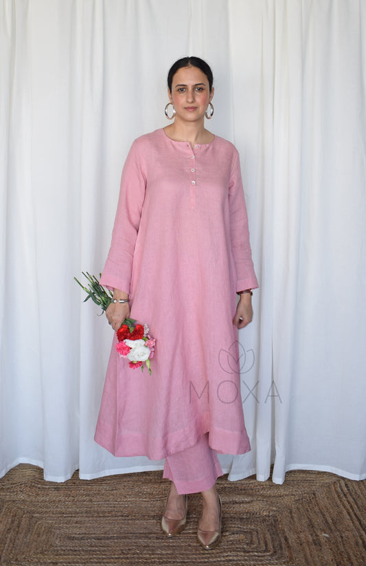 Blush Pink Linen Co-Ord Set