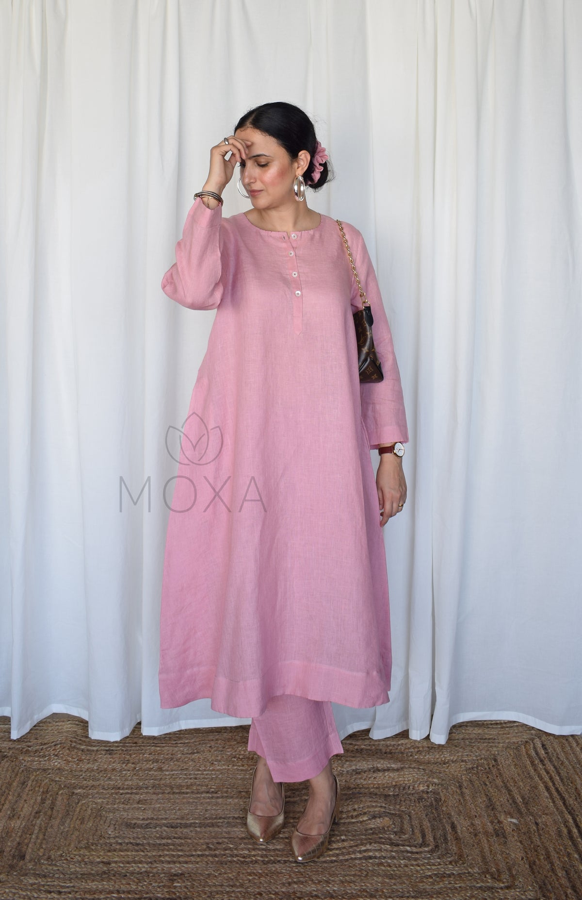 Blush Pink Linen Co-Ord Set