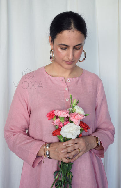 Blush Pink Linen Co-Ord Set
