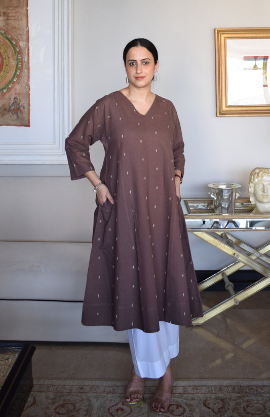 Brown Jamdani Phiran