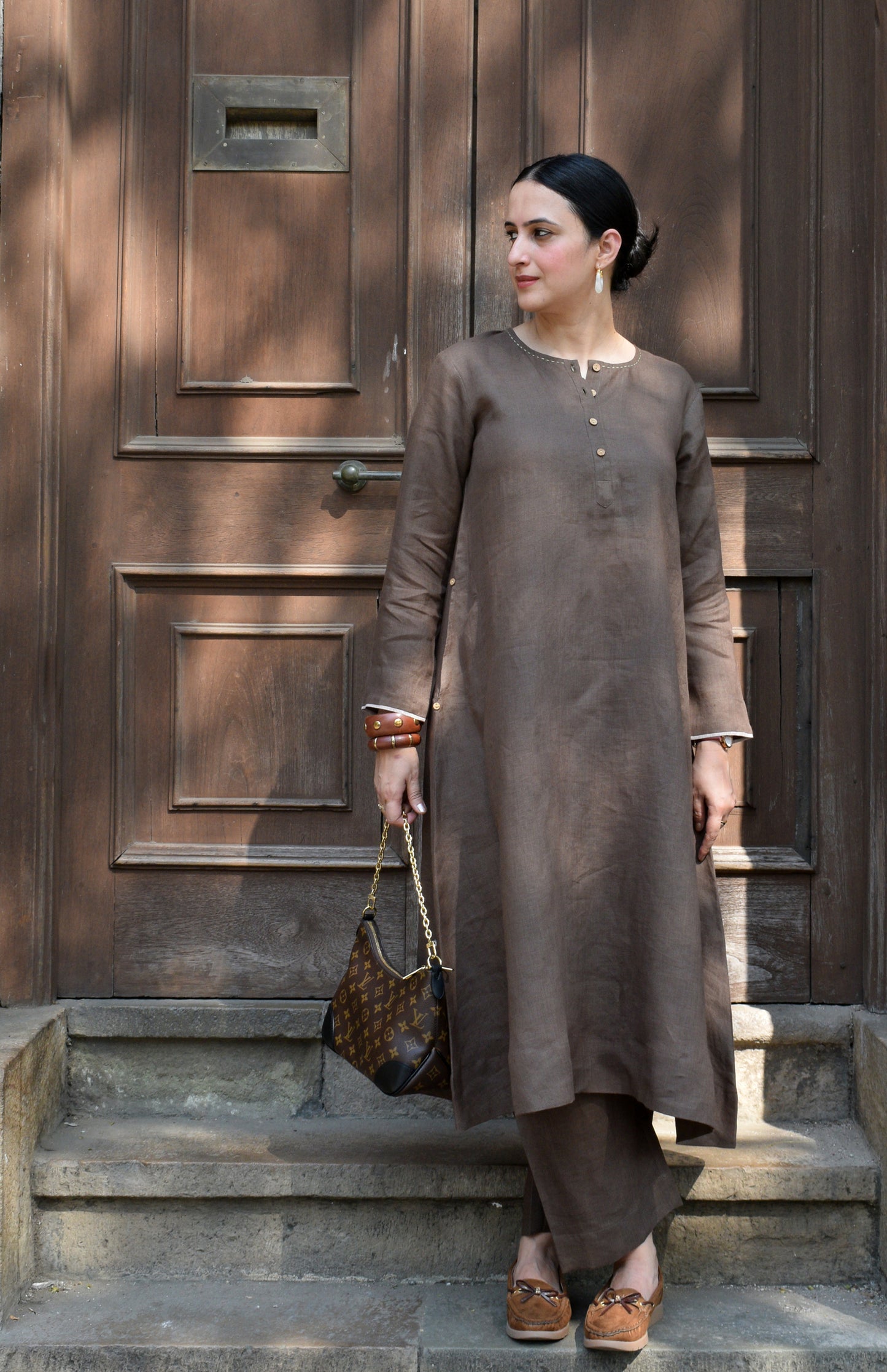 Walnut Brown Linen Co-ord Set