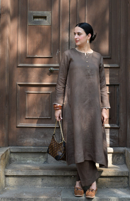 Walnut Brown Linen Co-ord Set