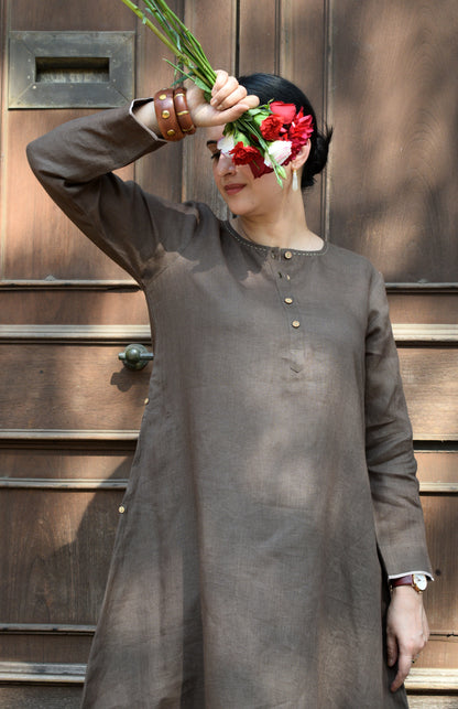 Walnut Brown Linen Co-ord Set