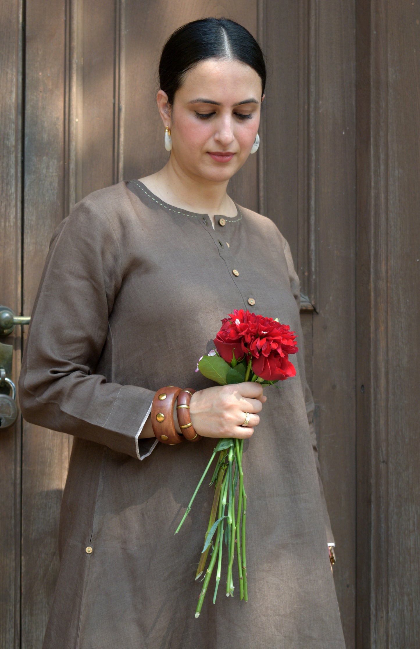 Walnut Brown Linen Co-ord Set