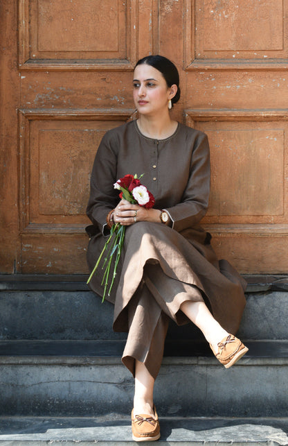 Walnut Brown Linen Co-ord Set