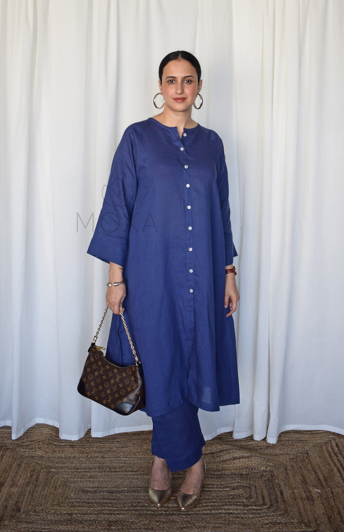Denim Blue Linen Co-Ord Set