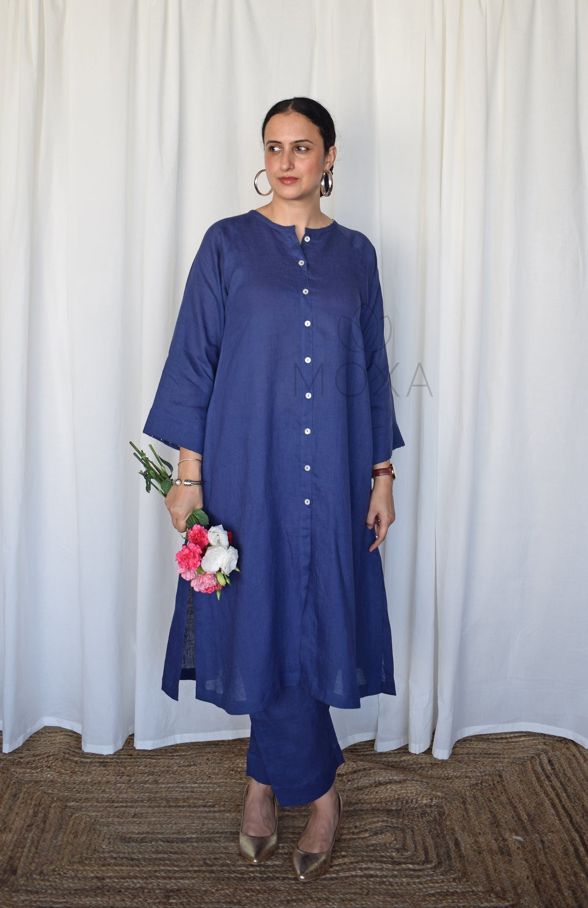 Denim Blue Linen Co-Ord Set
