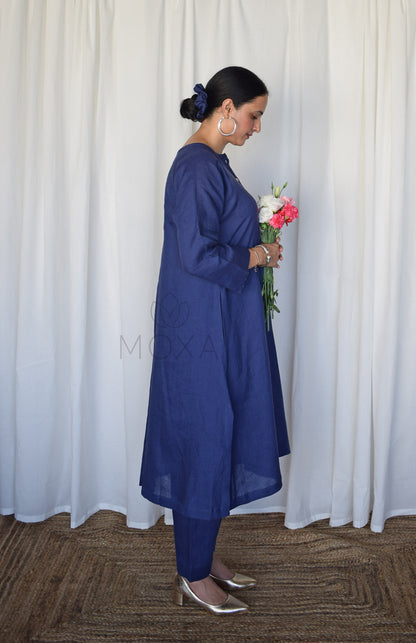 Denim Blue Linen Co-Ord Set