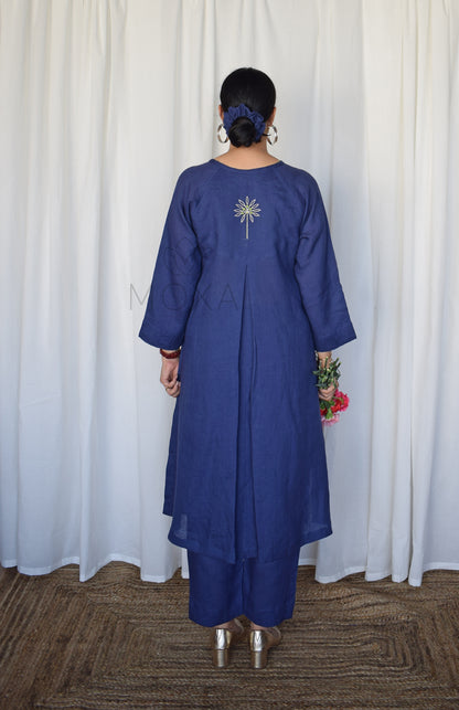 Denim Blue Linen Co-Ord Set