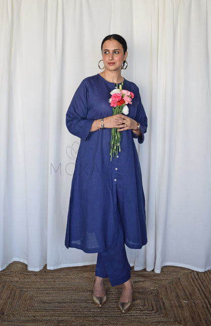 Denim Blue Linen Co-Ord Set