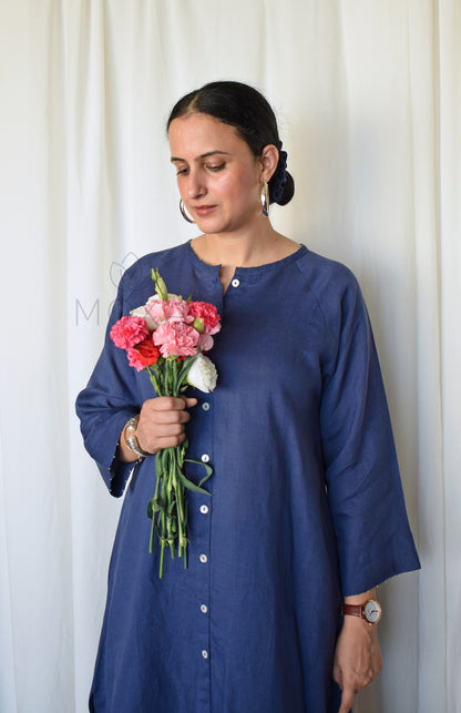 Denim Blue Linen Co-Ord Set