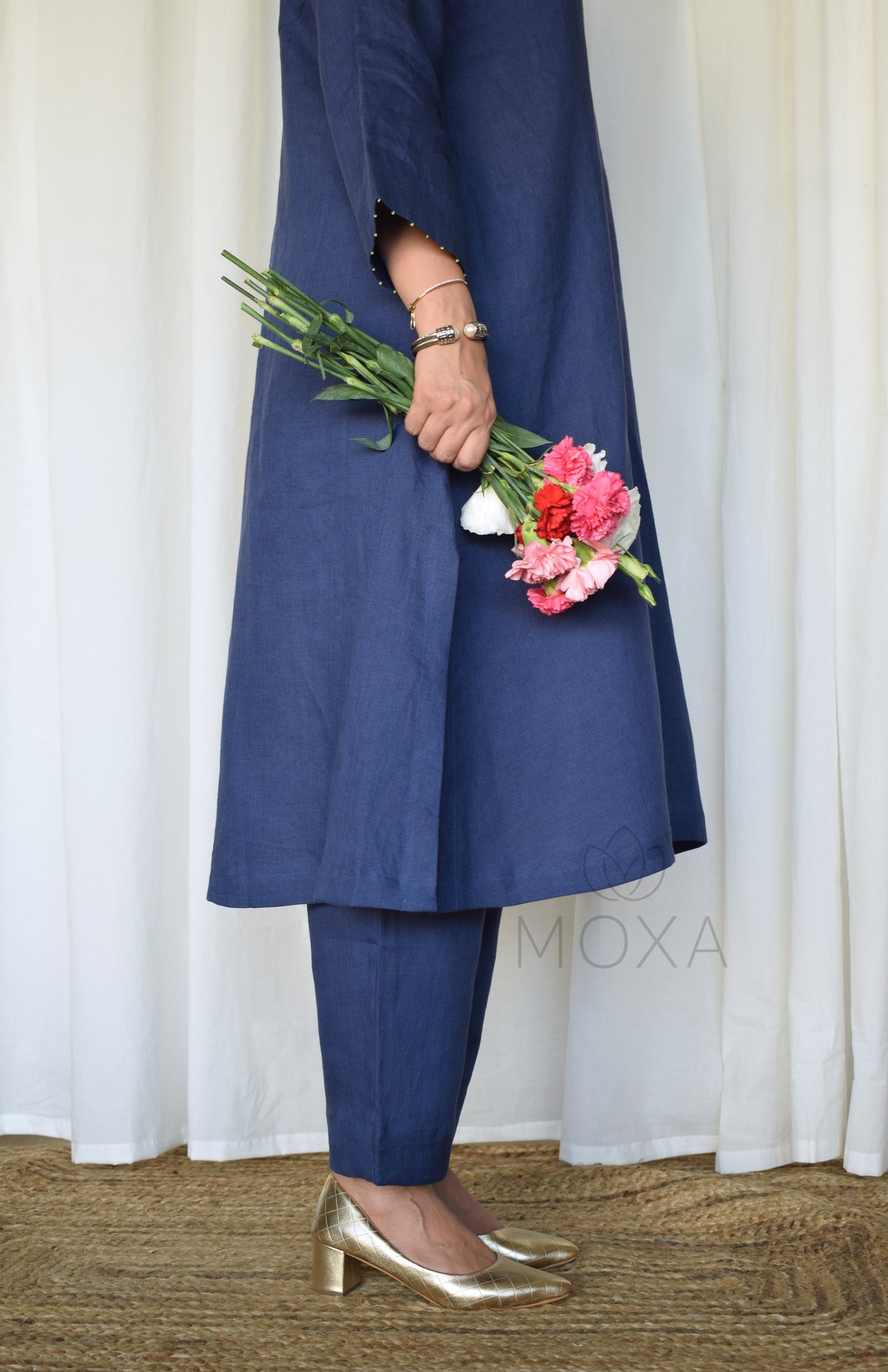 Denim Blue Linen Pants