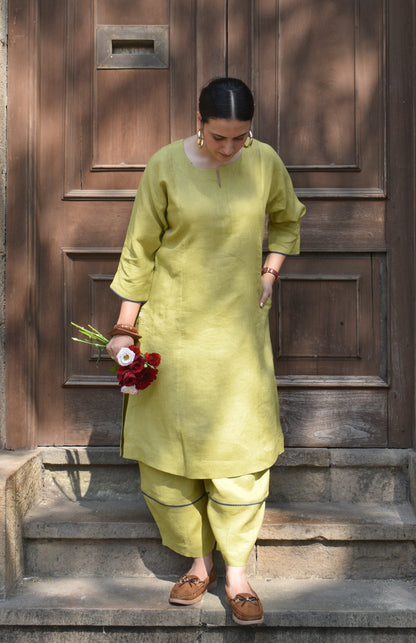 Fresh Lime Linen Co Ord Set