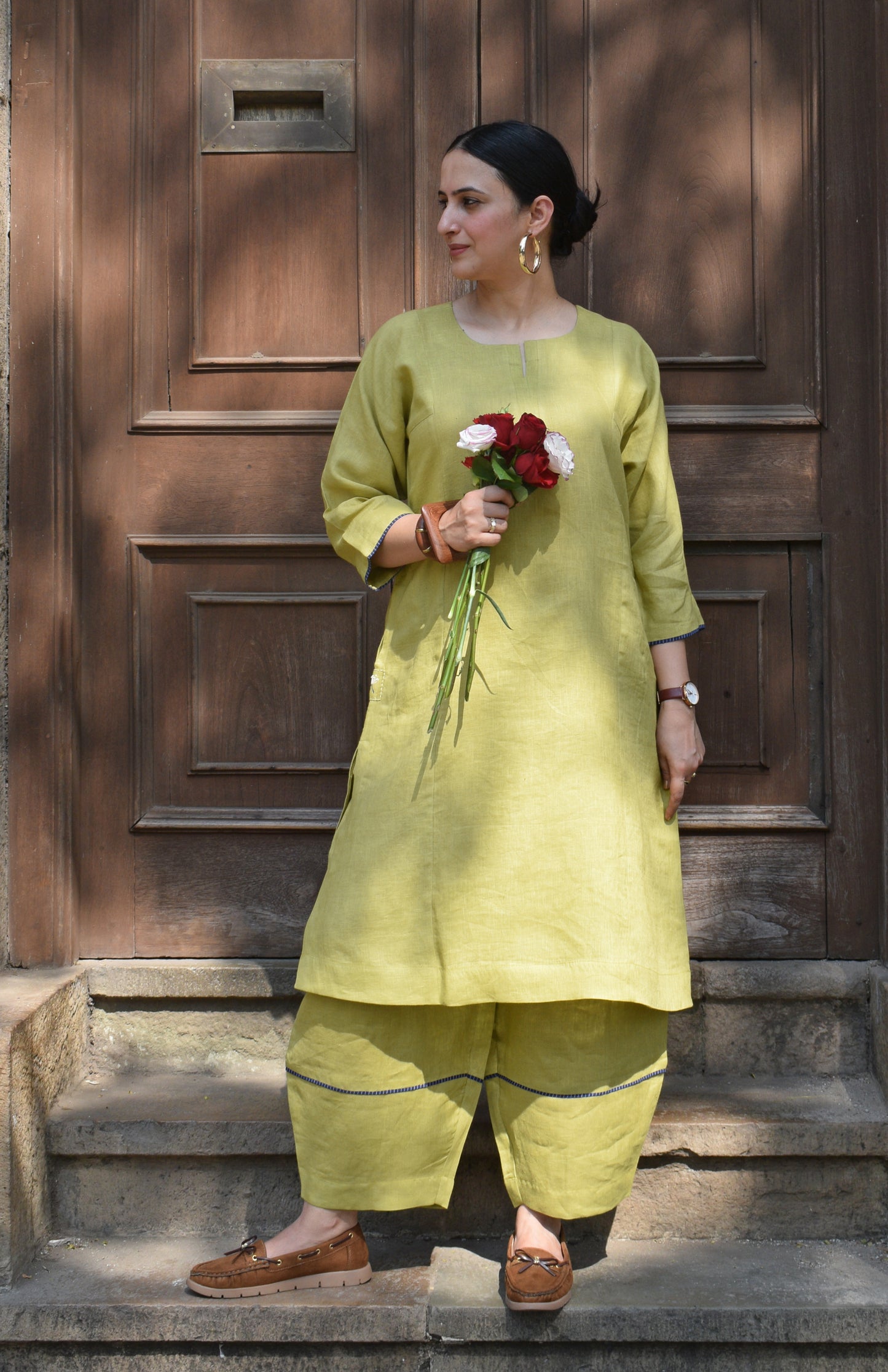 Fresh Lime Linen Co Ord Set
