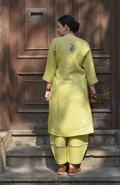 Fresh Lime Linen Co Ord Set