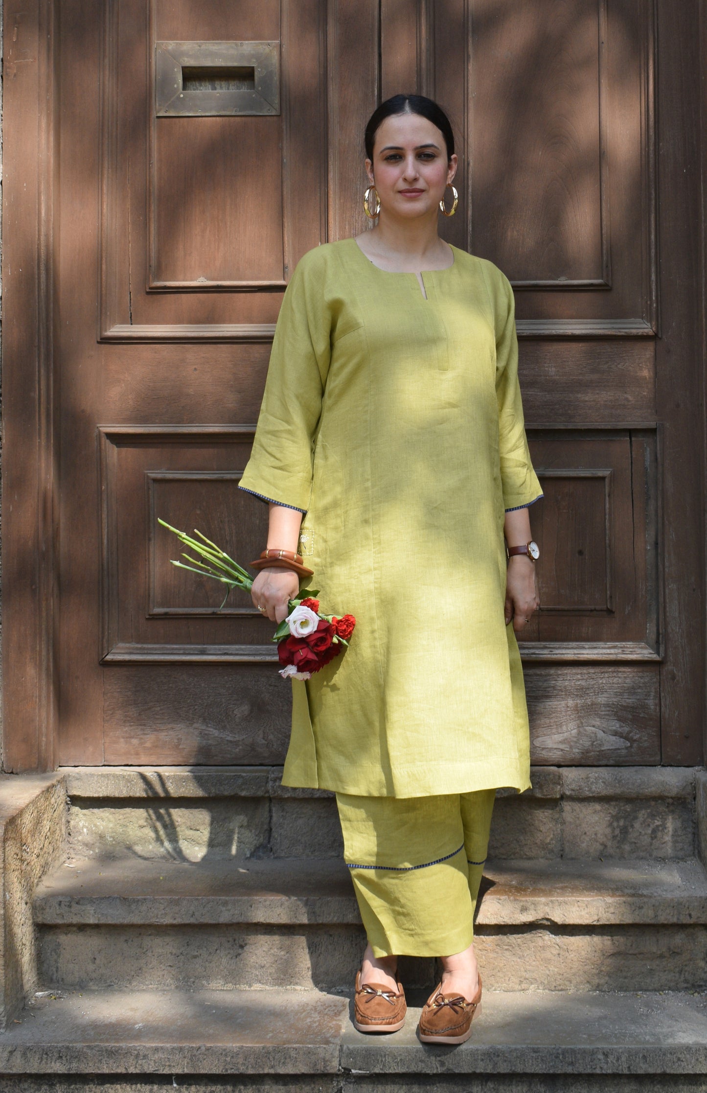 Fresh Lime Linen Co Ord Set