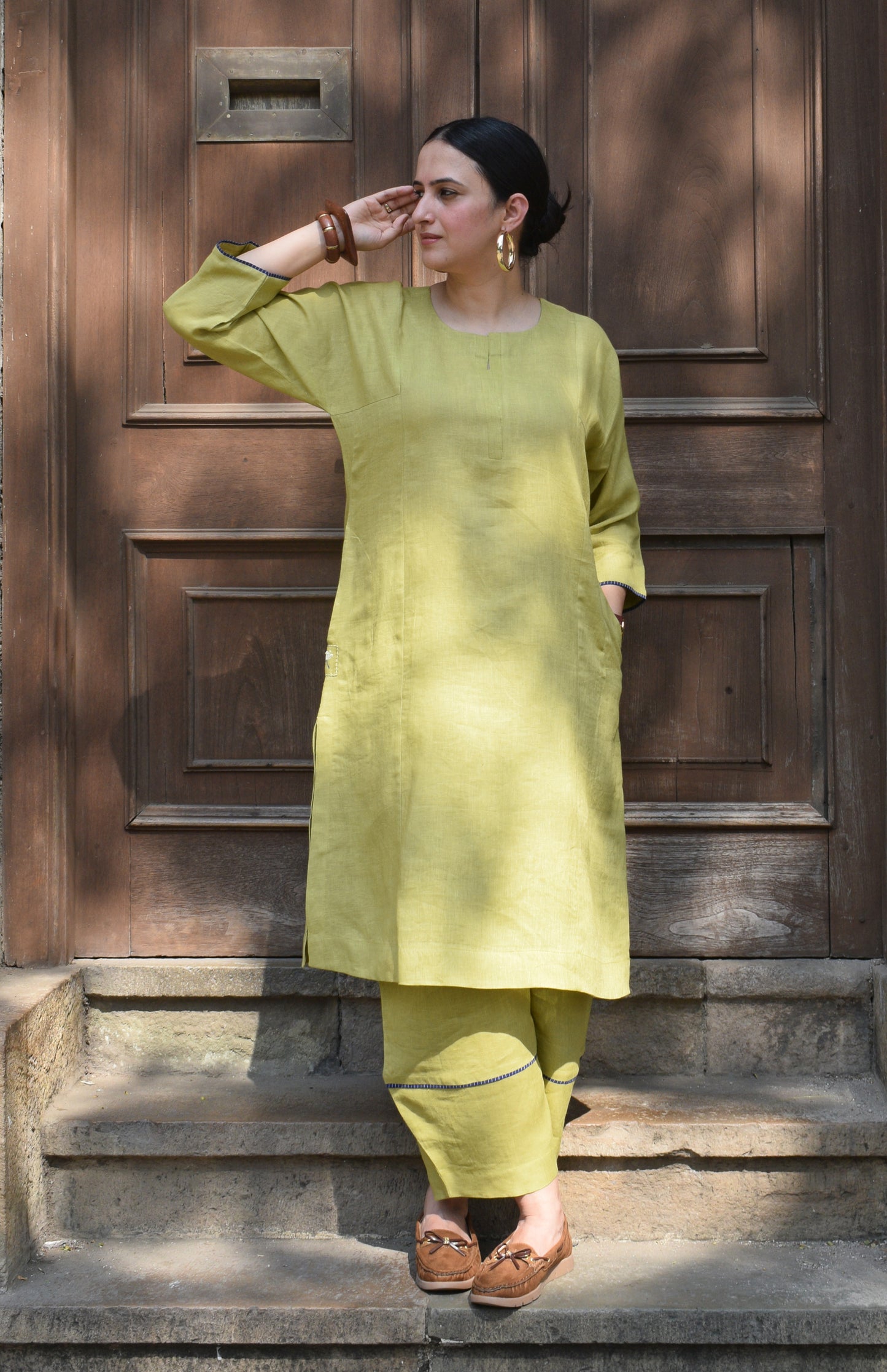 Fresh Lime Linen Co Ord Set