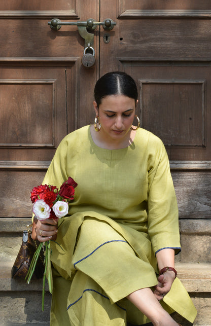 Fresh Lime Linen Co Ord Set