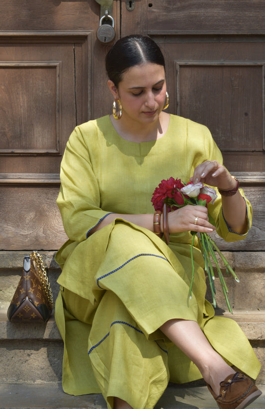 Fresh Lime Linen Pants