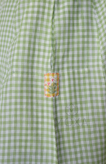 Willow Green Handloom Checks Kurta Set