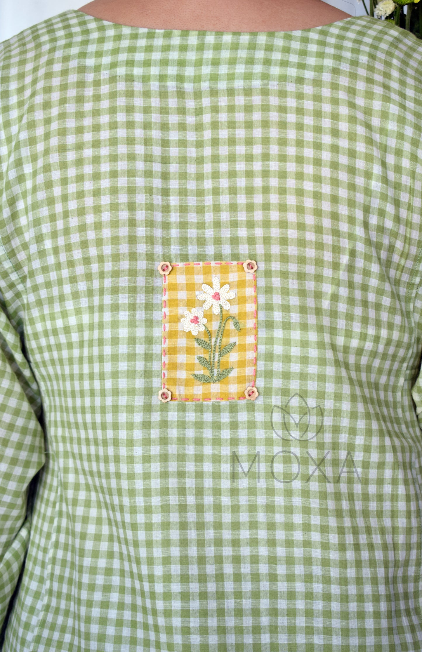 Willow Green Handloom Checks Kurta Set