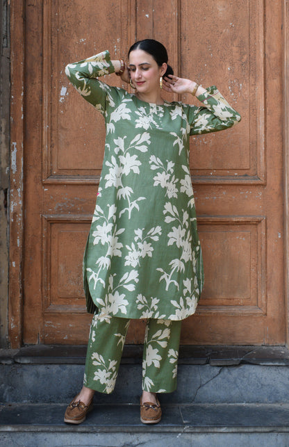 Green Floral Co-Ord Set