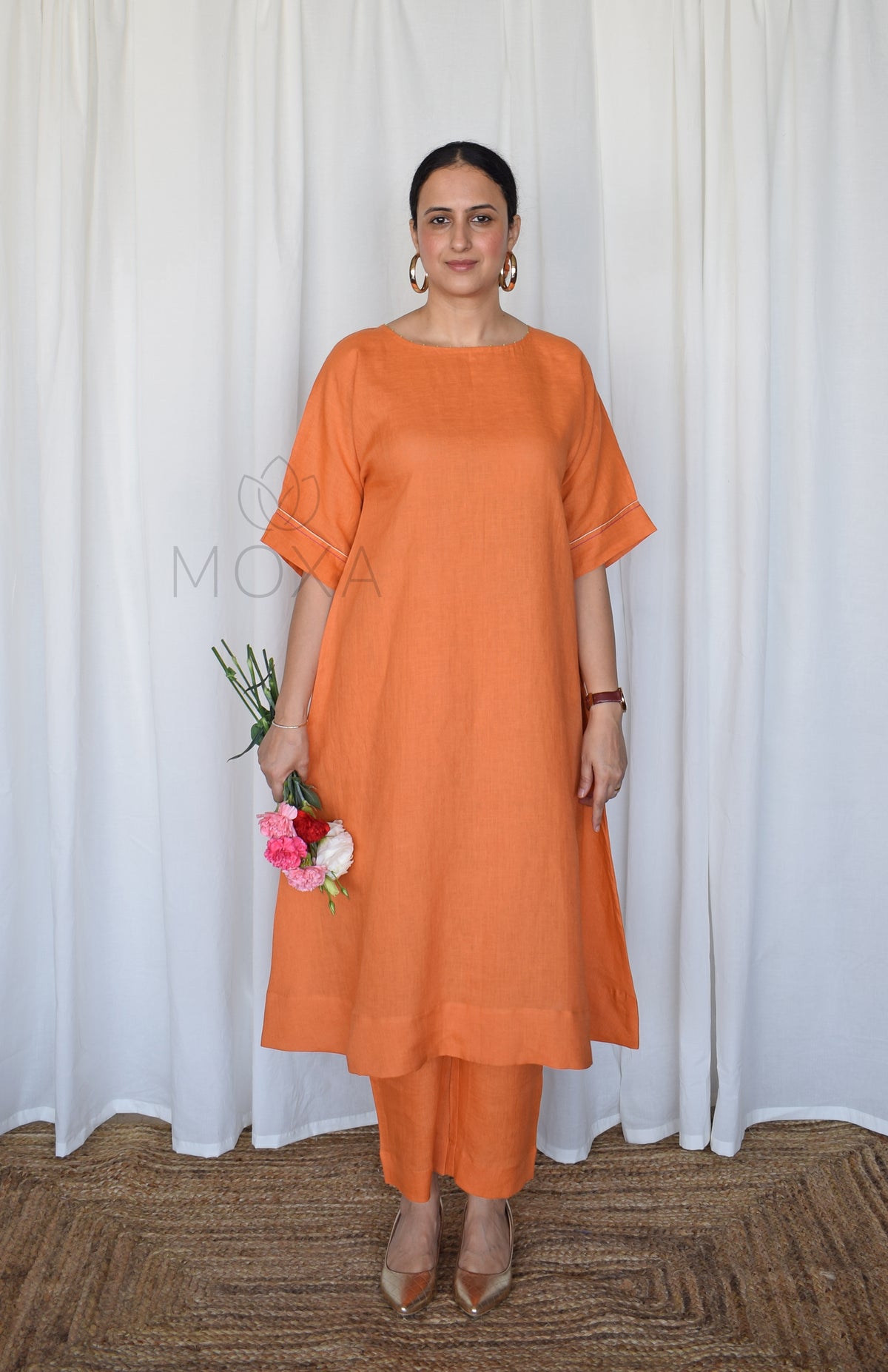 Rust Orange Linen Co-Ord Set