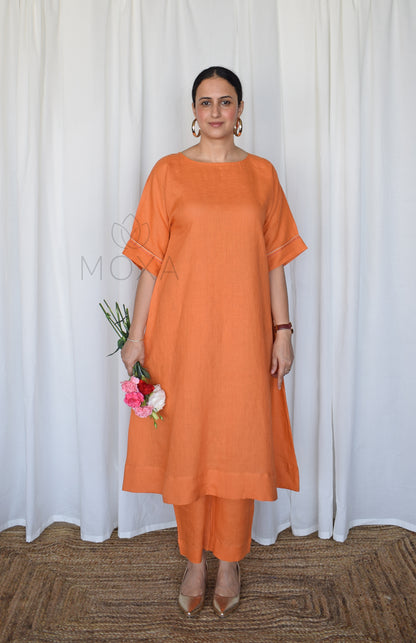 Rust Orange Linen Co-Ord Set