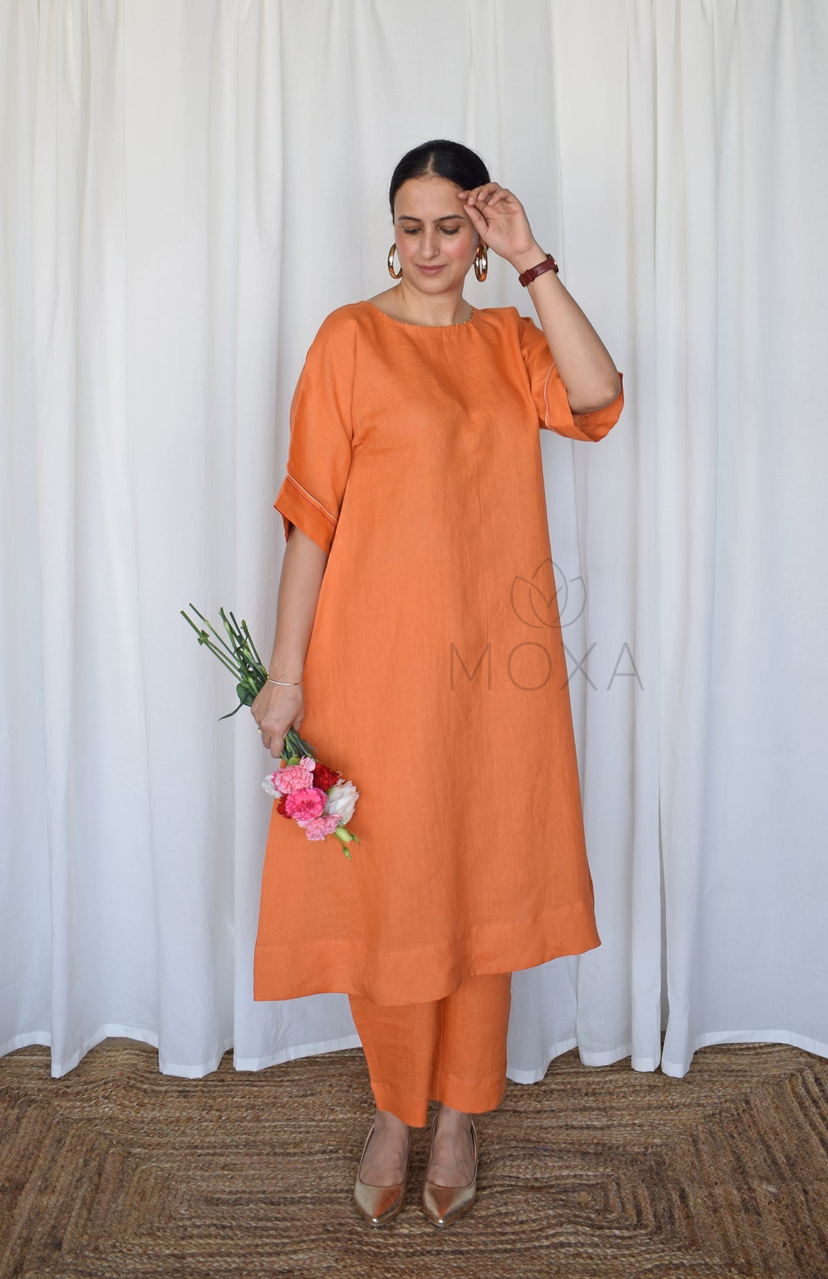 Rust Orange Linen Co-Ord Set